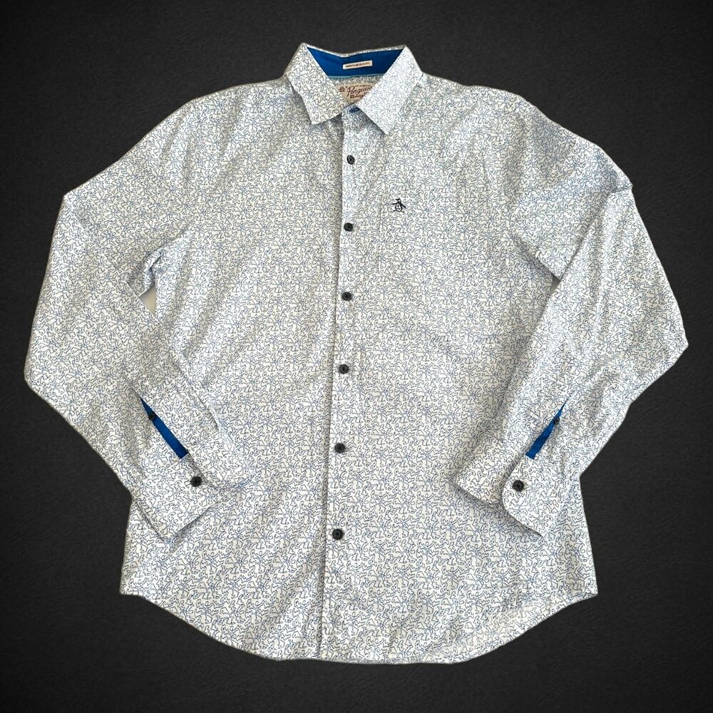 Original Penguin Heritage Slim Fit Button Down Shirt - Size Small